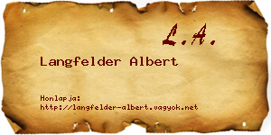 Langfelder Albert névjegykártya