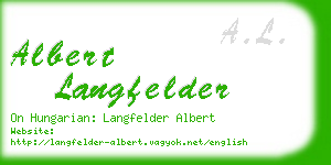 albert langfelder business card